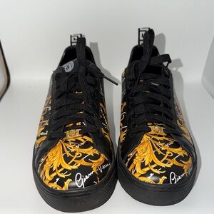 Versace Men's Black and Gold Baroque Sneakers